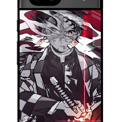 Demon Slayer Google Pixel 8A Glass Case Back Cover by Casekaro