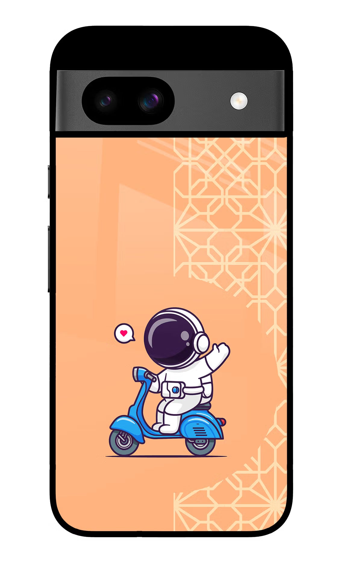 Cute Astronaut Riding Google Pixel 8A Glass Case