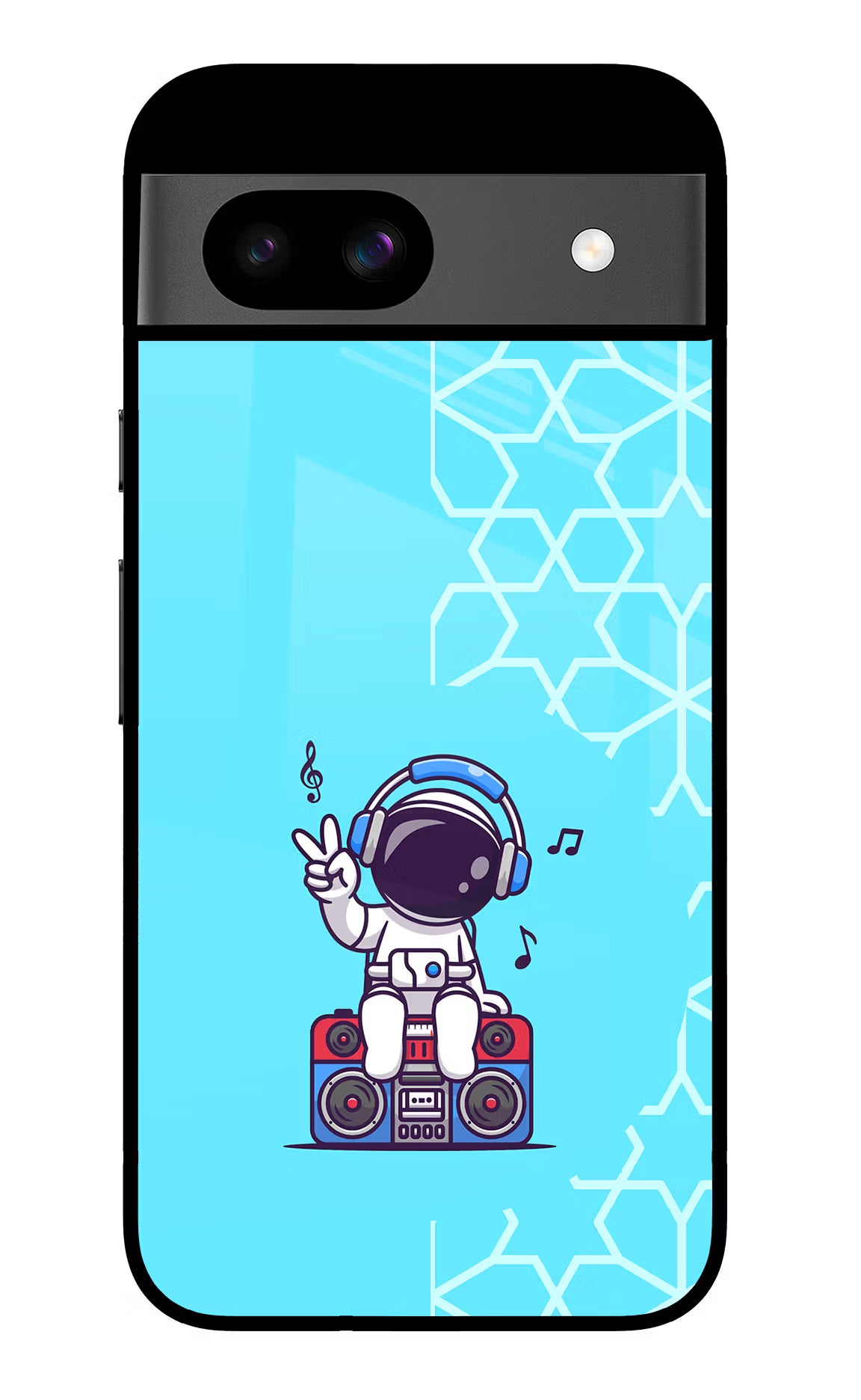 Cute Astronaut Chilling Google Pixel 8A Glass Case Back Cover by Casekaro