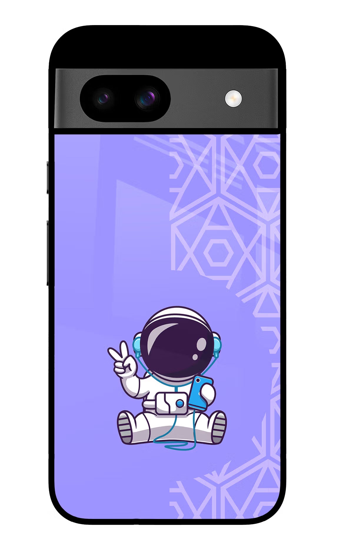 Cute Astronaut Chilling Google Pixel 8A Glass Case Back Cover by Casekaro
