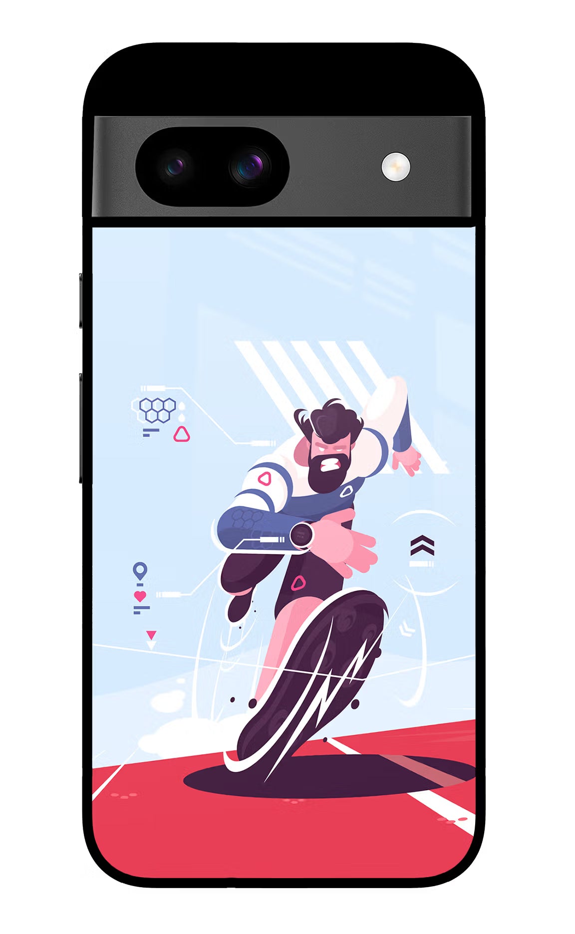 Run Pro Google Pixel 8A Glass Case Back Cover by Casekaro