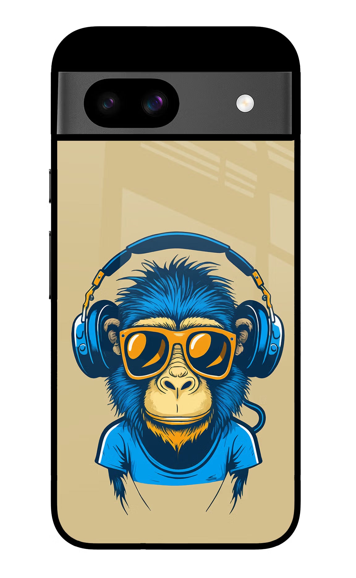 Monkey Headphone Google Pixel 8A Glass Case Back Cover by Casekaro
