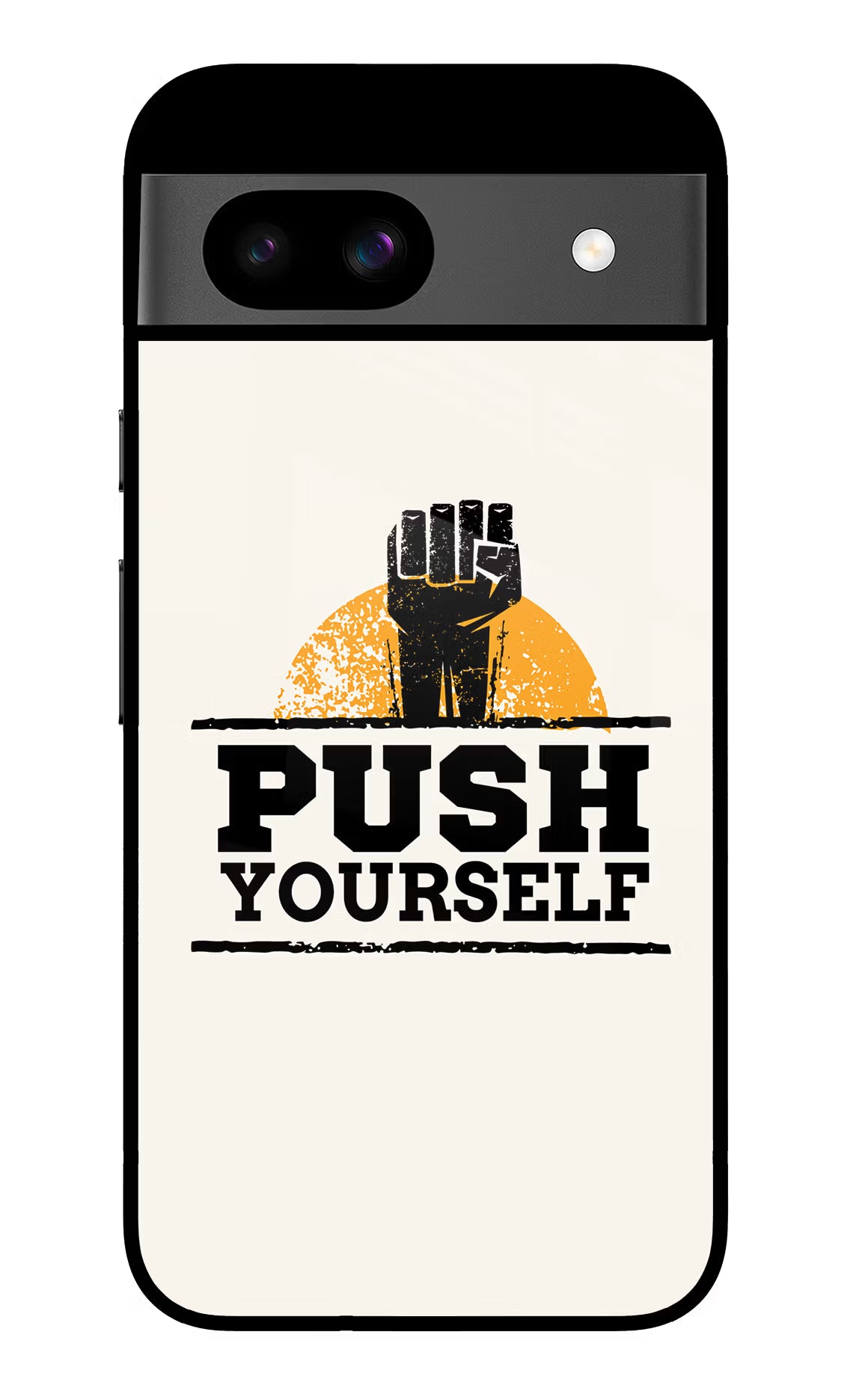 Push Yourself Google Pixel 8A Glass Case Back Cover by Casekaro