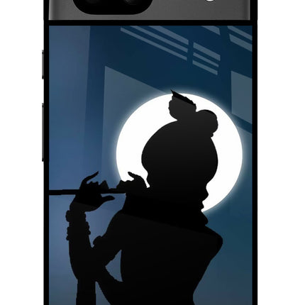 Shri Krishna Silhouette Google Pixel 8A Glass Case
