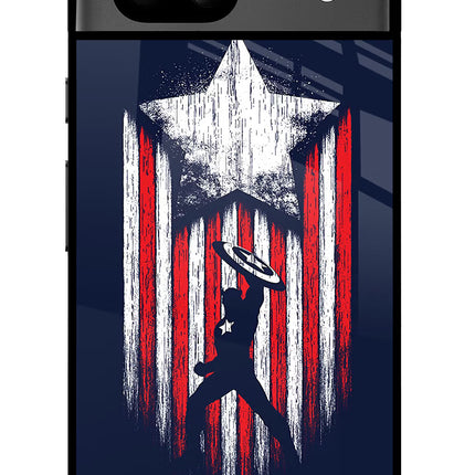 Captain America Marvel Art Google Pixel 8A Glass Case Back Cover by Casekaro