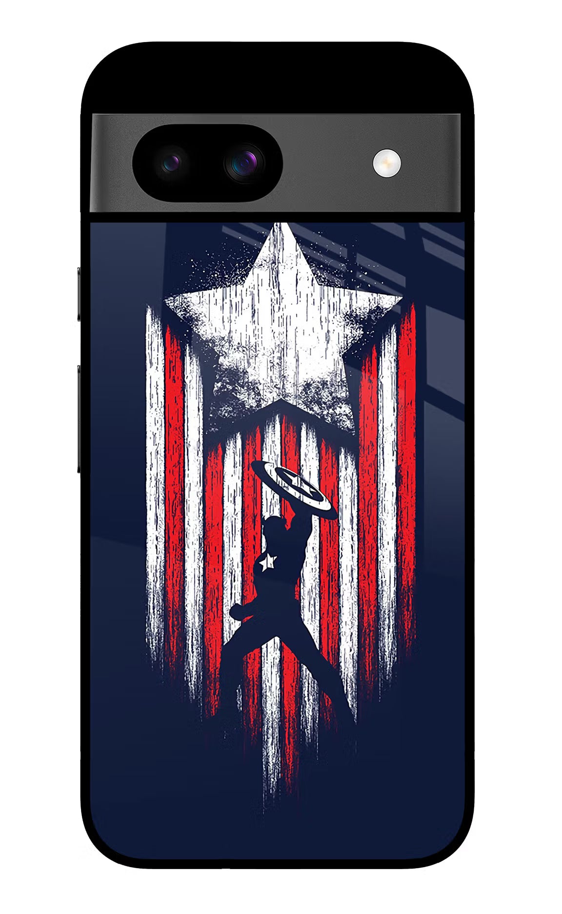 Captain America Marvel Art Google Pixel 8A Glass Case Back Cover by Casekaro