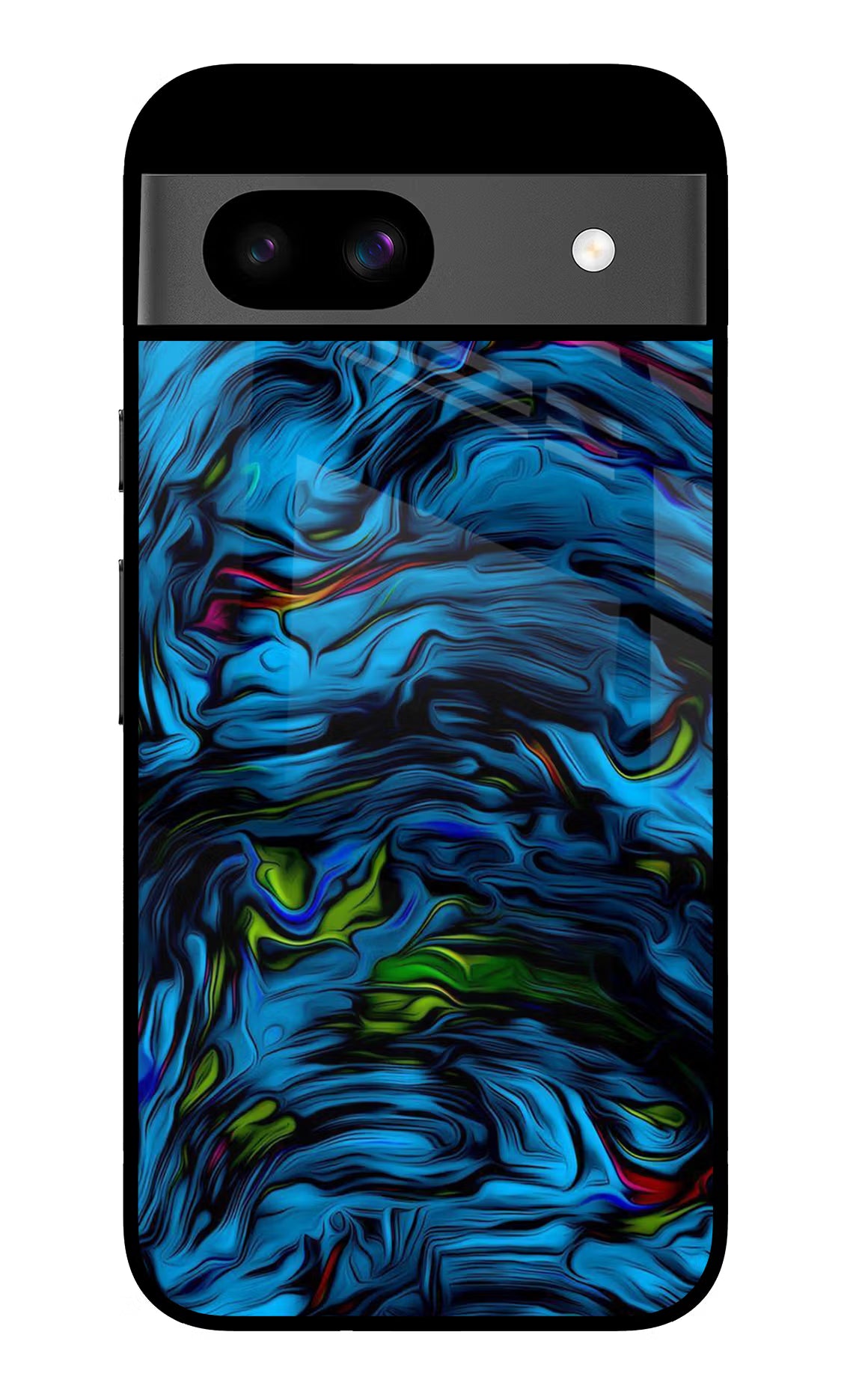 Dark Blue Abstract Google Pixel 8A Glass Case