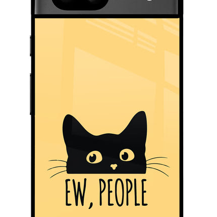 Ew People Catitude Google Pixel 8A Glass Case Back Cover by Casekaro