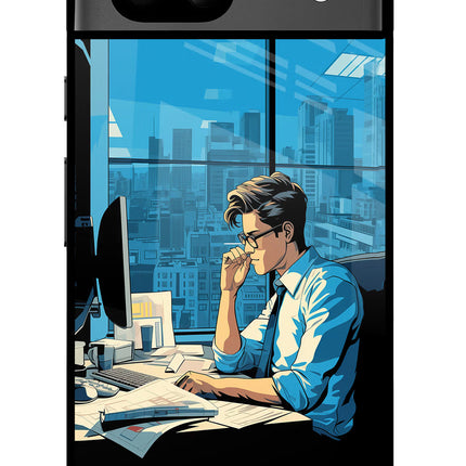 Focused Hustler (AI Generated) Google Pixel 8A Glass Case