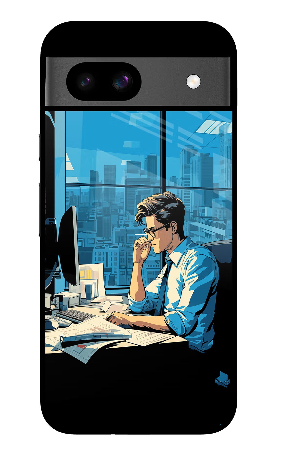 Focused Hustler (AI Generated) Google Pixel 8A Glass Case Back Cover by Casekaro