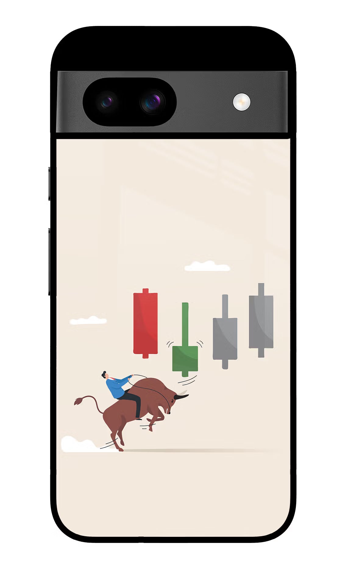 Bull Trading Momentum Google Pixel 8A Glass Case Back Cover by Casekaro