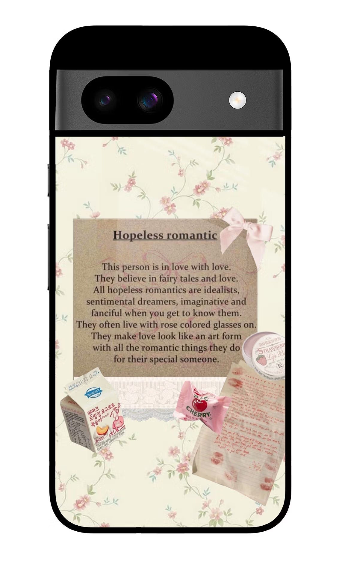 Hopeless Romantic Google Pixel 8A Glass Case Back Cover by Casekaro