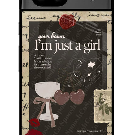 I am just a girl Google Pixel 8A Glass Case