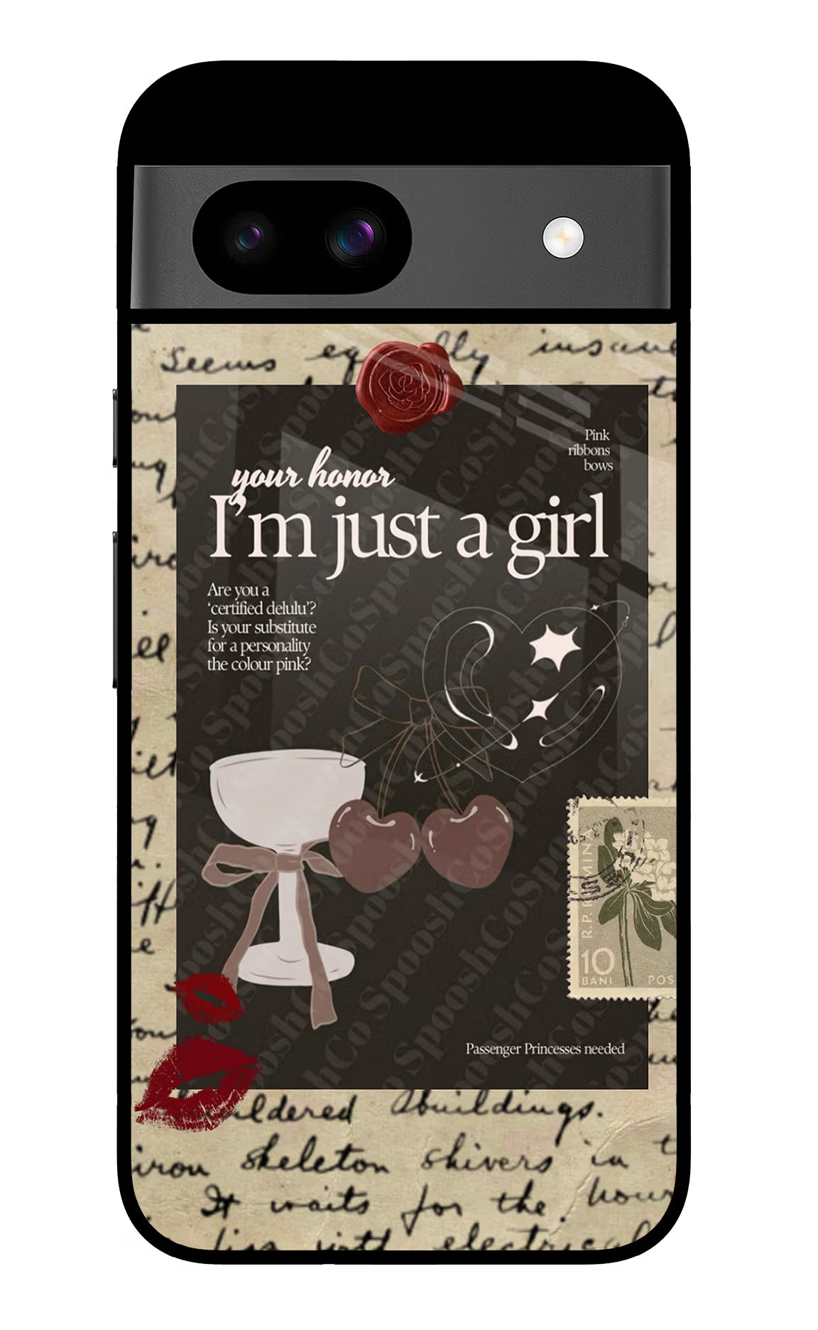 I am just a girl Google Pixel 8A Glass Case Back Cover by Casekaro