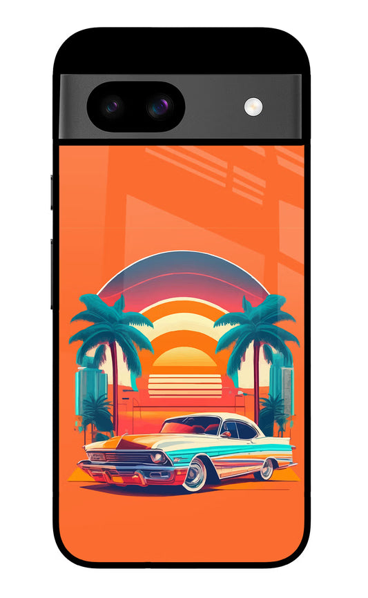 Palm Drive 80s Google Pixel 8A Glass Case