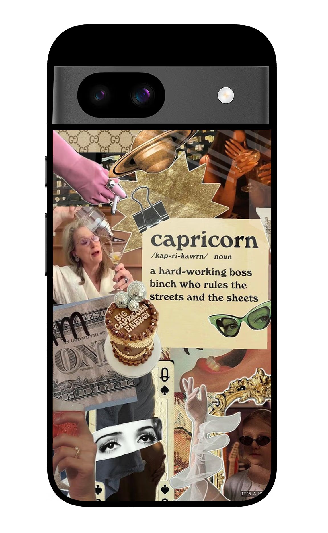 Capricorn Zodiac Google Pixel 8A Glass Case Back Cover by Casekaro