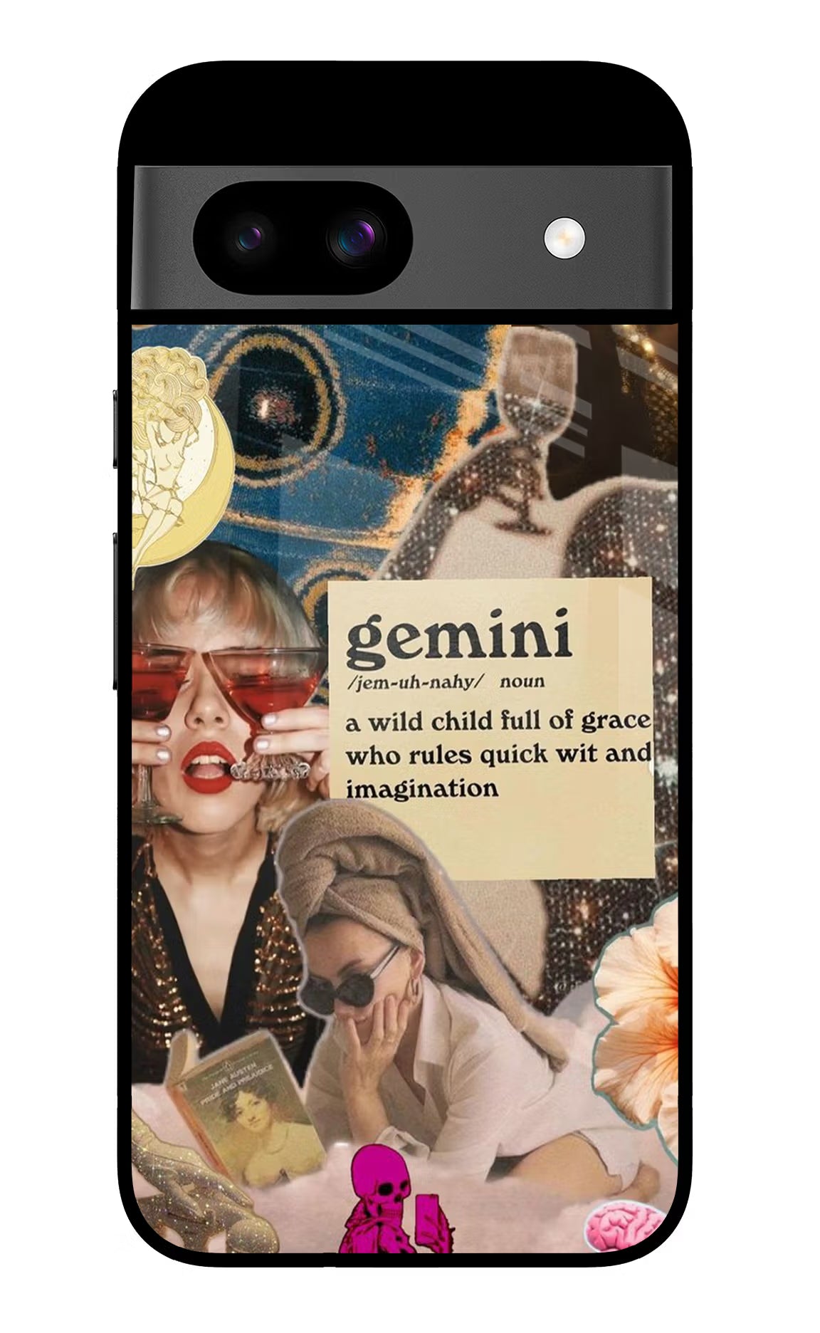 Gemini Zodiac Google Pixel 8A Glass Case Back Cover by Casekaro