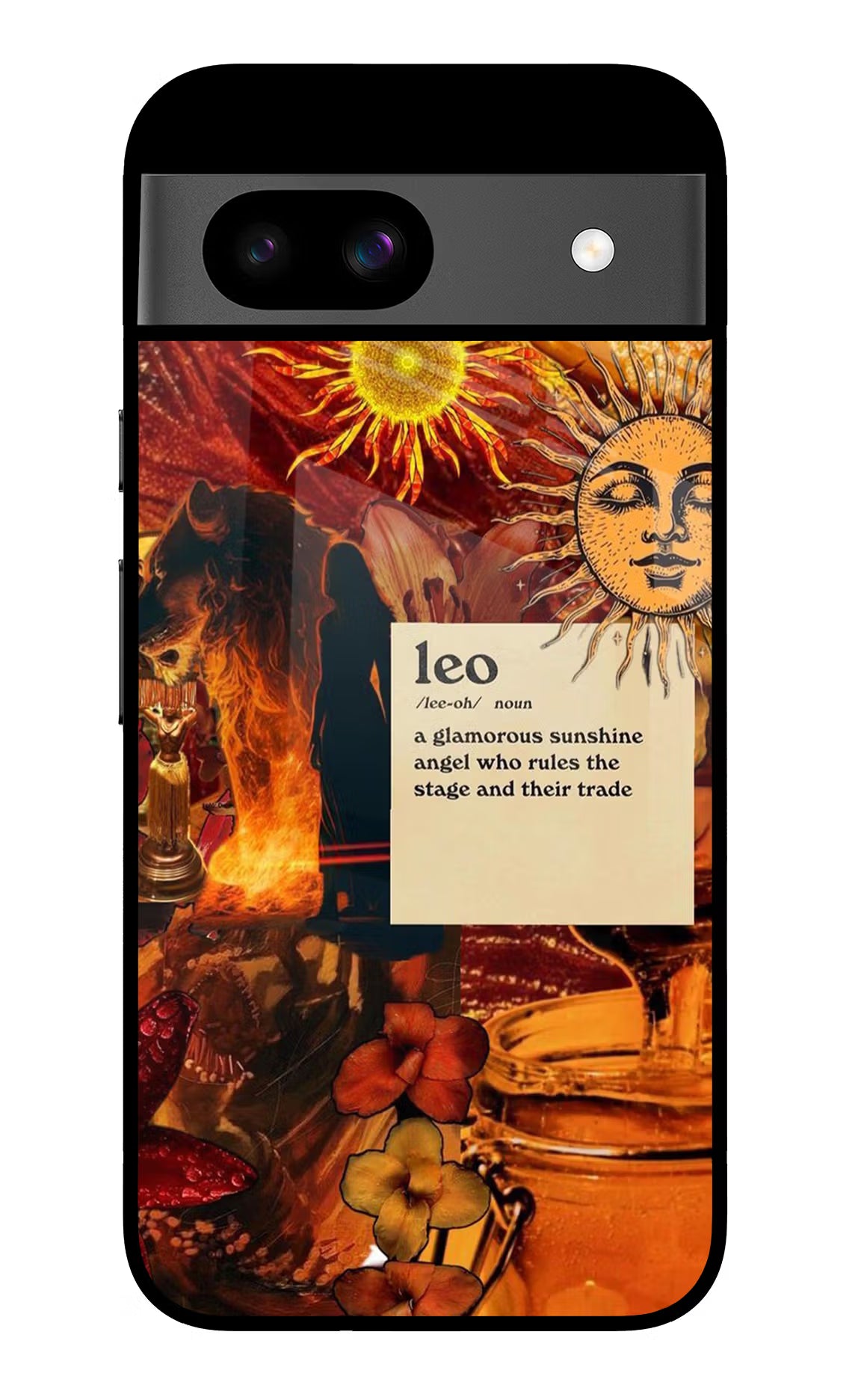 Leo Zodiac Google Pixel 8A Glass Case Back Cover by Casekaro