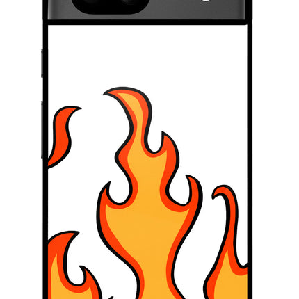 Fired Up – White Google Pixel 8A Glass Case