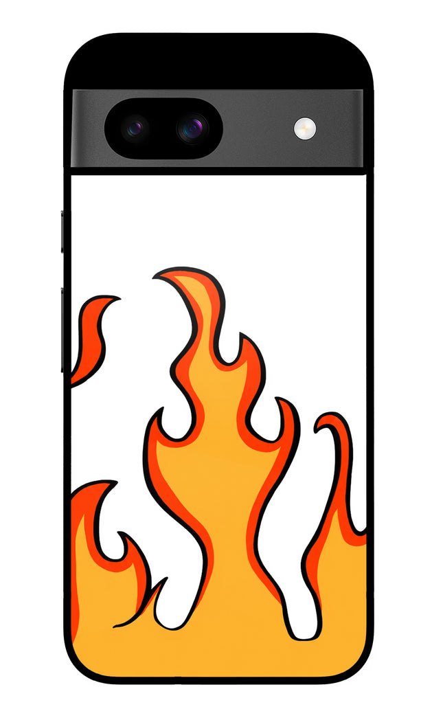 Fired Up – White Google Pixel 8A Glass Case