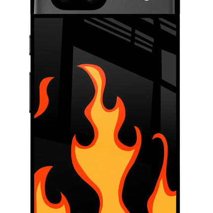Fired Up – Black Google Pixel 8A Glass Case