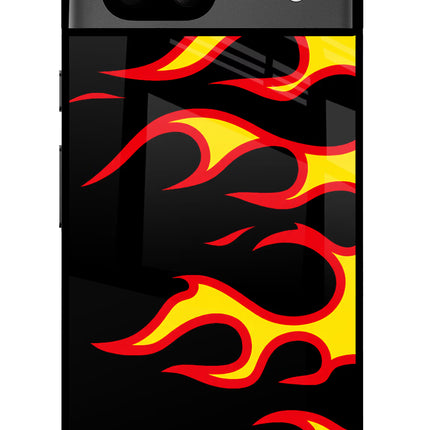 Side Sweep Flames Google Pixel 8A Glass Case
