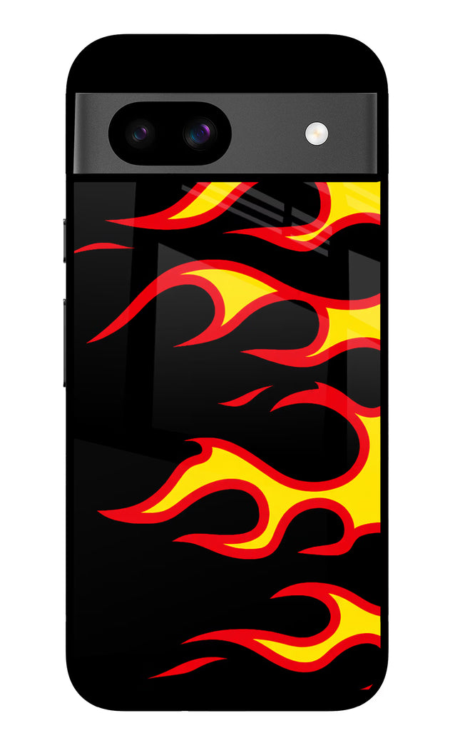 Side Sweep Flames Google Pixel 8A Glass Case