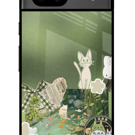 Aesthetic anime Google Pixel 8A Glass Case