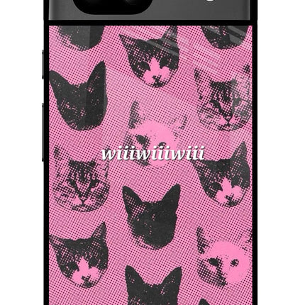 Pink Cats Google Pixel 8A Glass Case