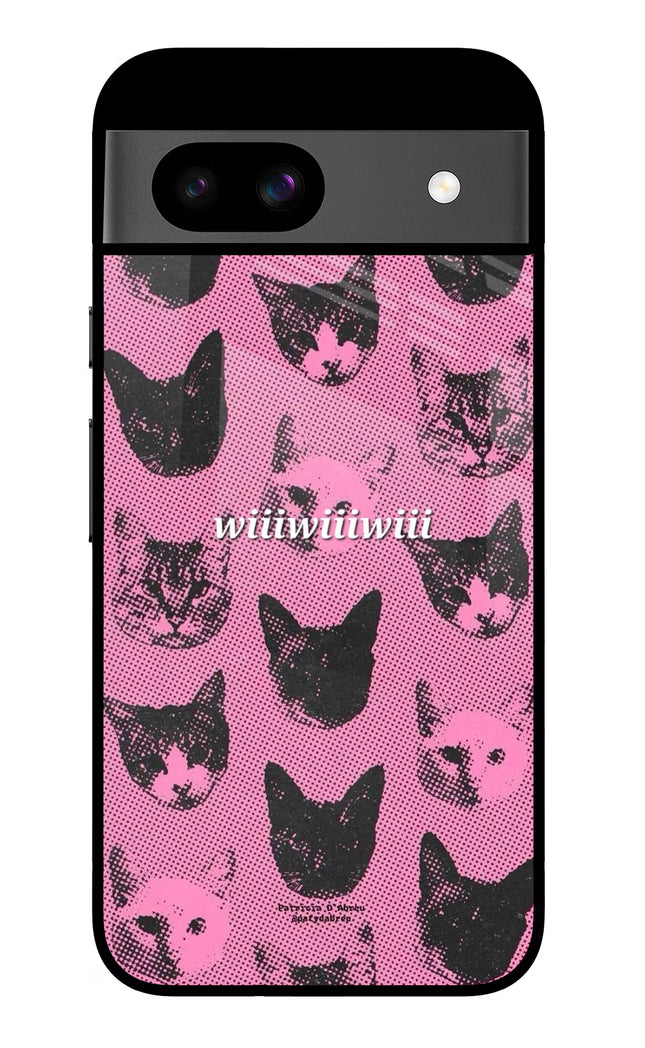 Pink Cats Google Pixel 8A Glass Case