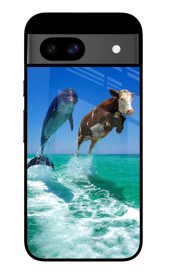 Dolphin vs Cow Google Pixel 8A Glass Case