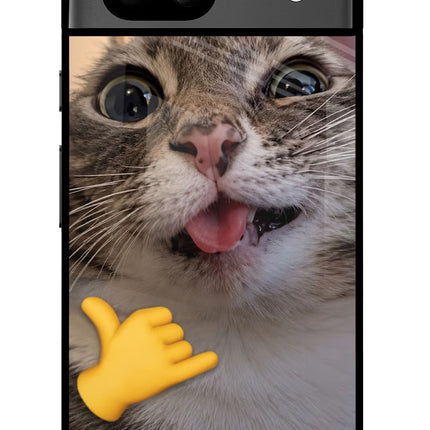 Silly Cat Call Google Pixel 8A Glass Case