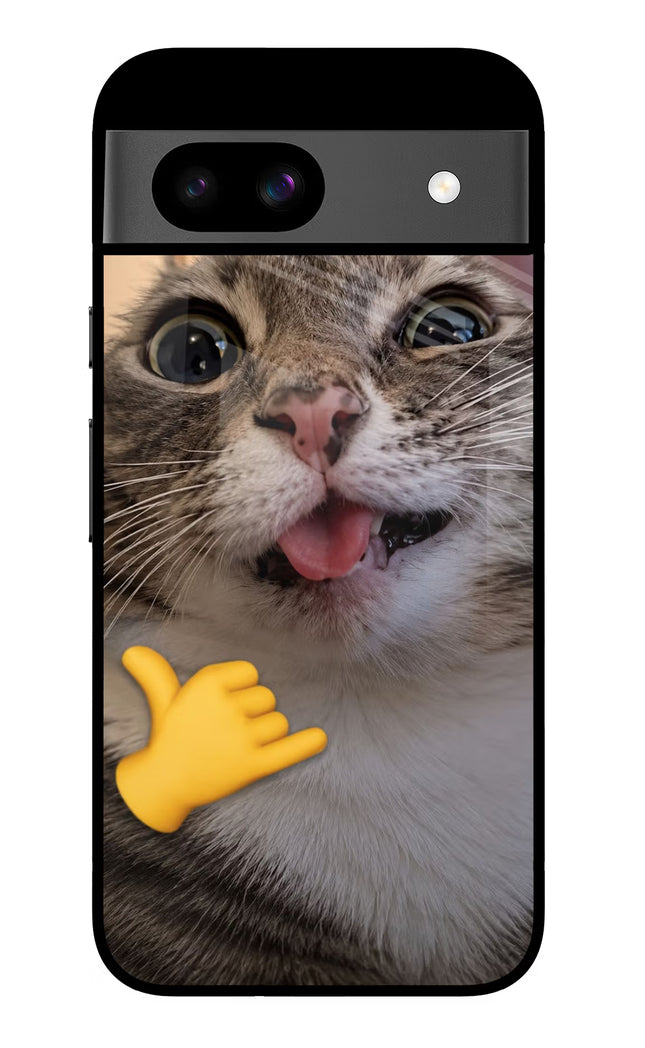 Silly Cat Call Google Pixel 8A Glass Case