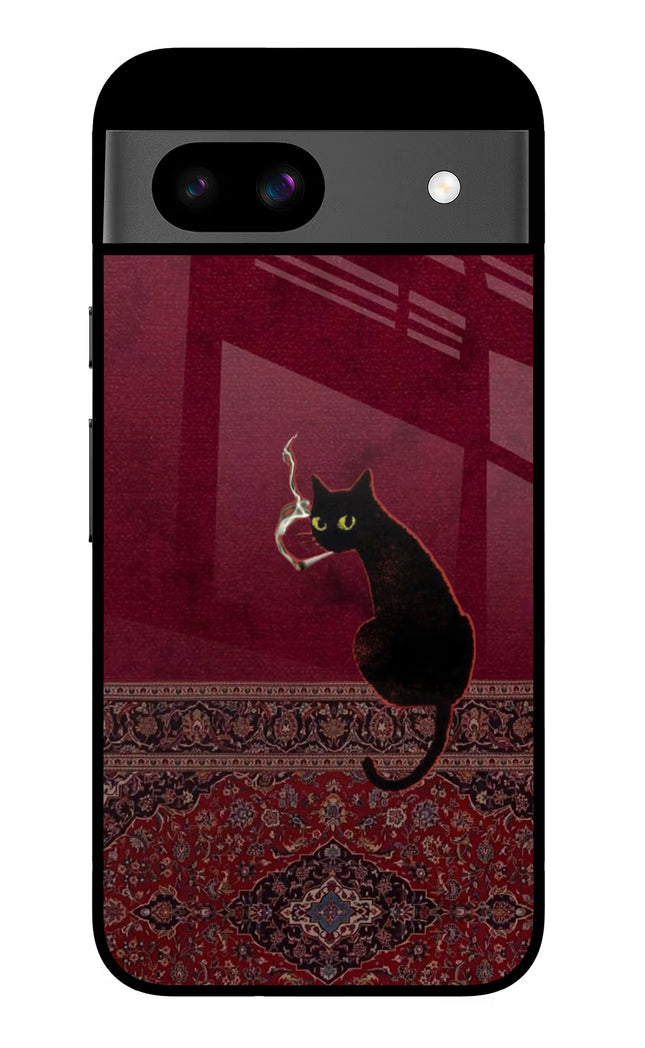 Midnight Cat Google Pixel 8A Glass Case