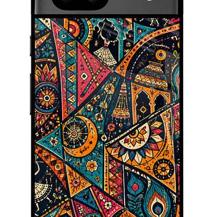 Folk Print Google Pixel 8A Glass Case