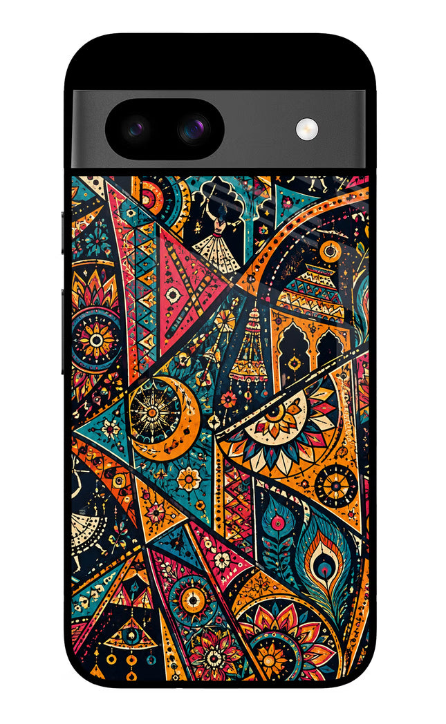 Folk Print Google Pixel 8A Glass Case