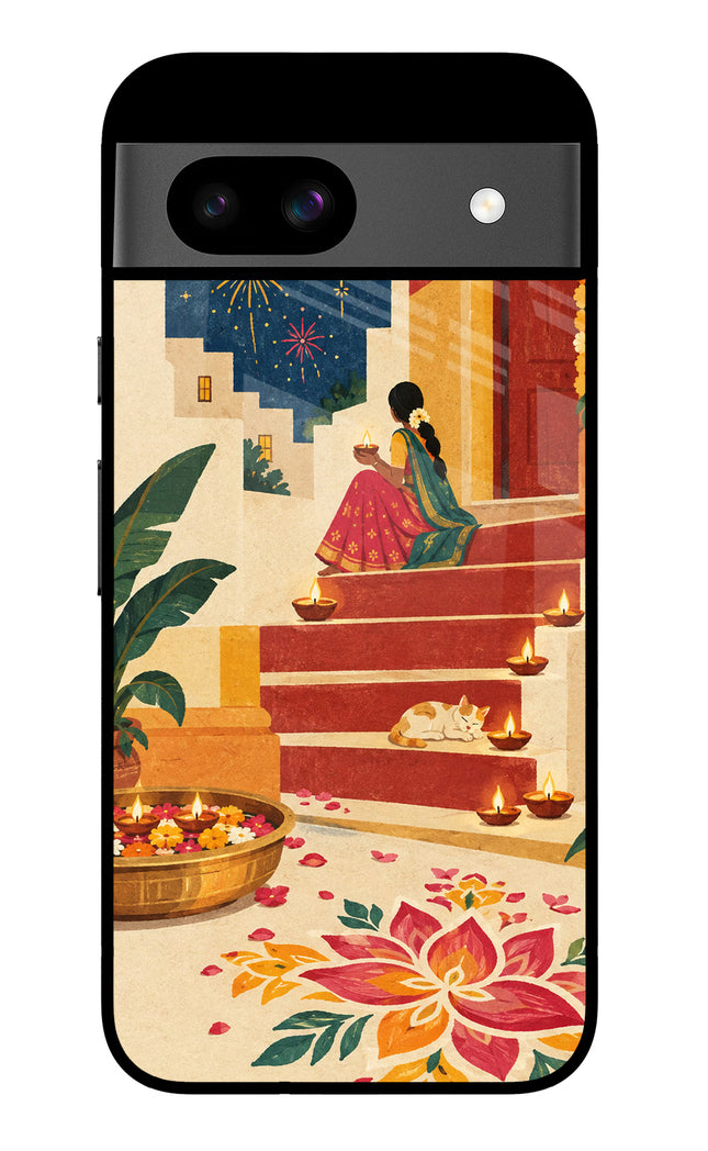 Diwali Rangoli Google Pixel 8A Glass Case