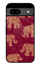 Maroon Elephant Google Pixel 8A Glass Case