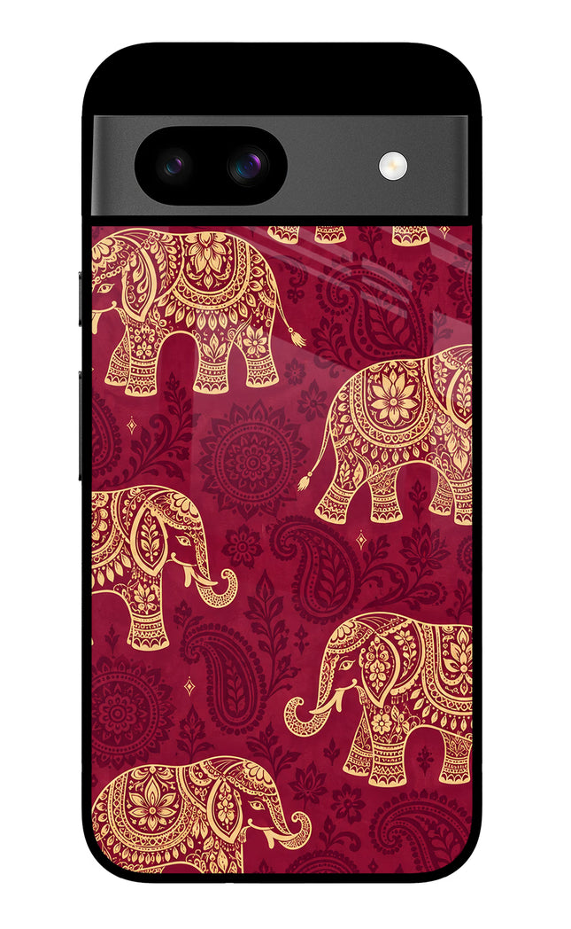 Maroon Elephant Google Pixel 8A Glass Case