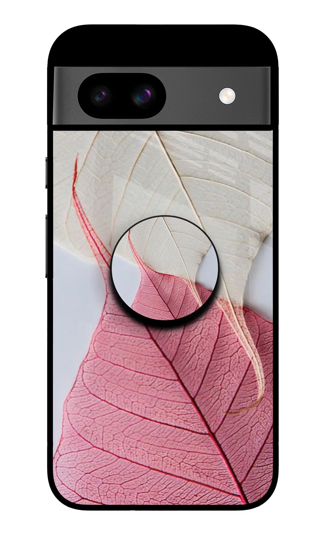 White Pink Leaf Google Pixel 8A Pop Case by Casekaro