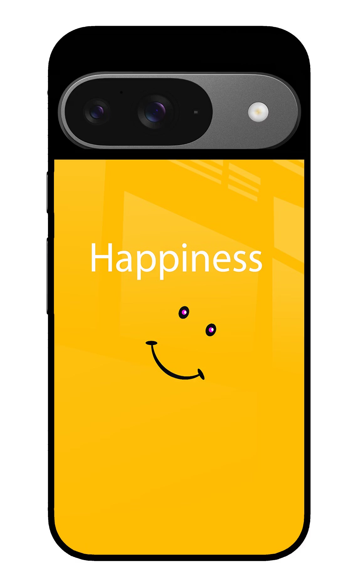 Happiness With Smiley Google Pixel 9 Glass Case Back Cover by Casekaro