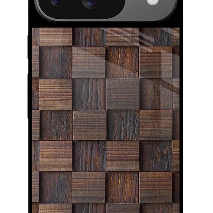 Wooden Cube Design Google Pixel 9 Glass Case