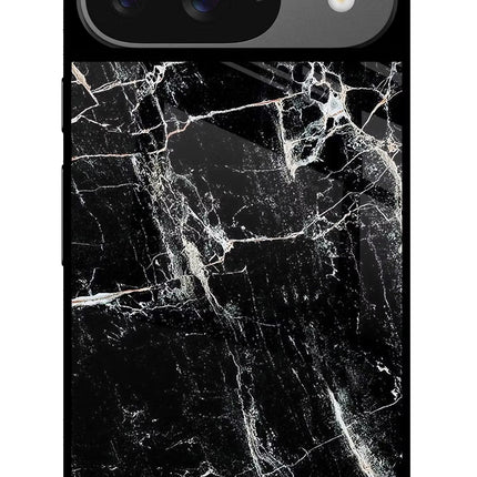 Black Marble Texture Google Pixel 9 Glass Case