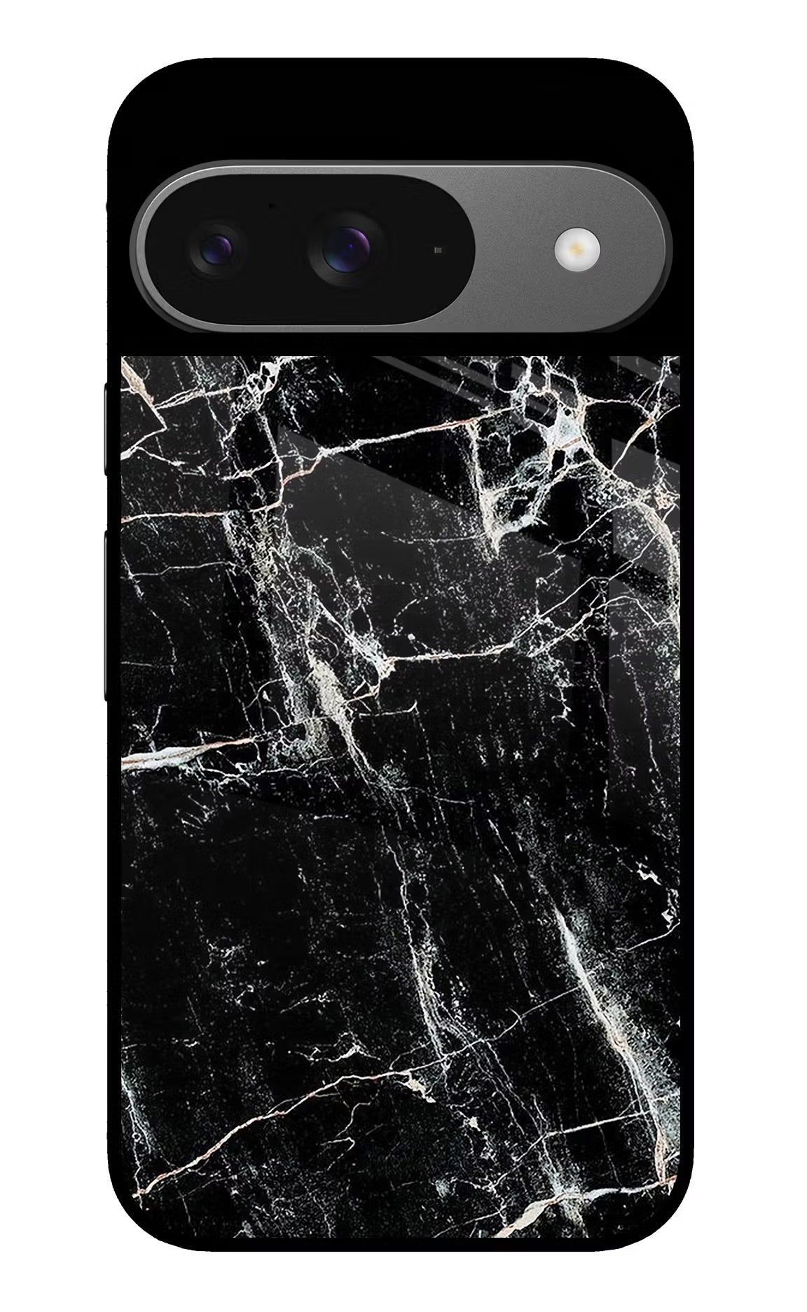 Black Marble Texture Google Pixel 9 Glass Case
