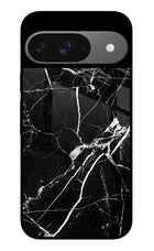 Black Marble Pattern Google Pixel 9 Glass Case