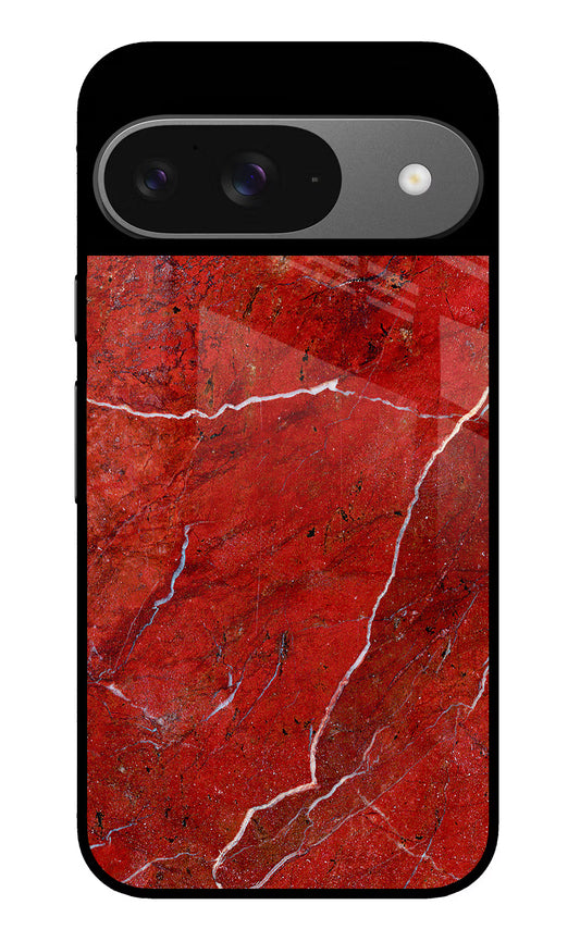 Red Marble Design Google Pixel 9 Glass Case