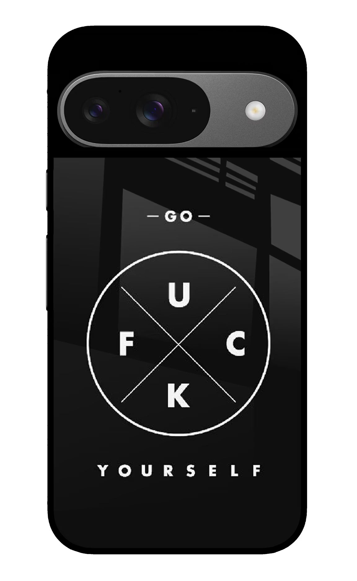 Go Fuck Yourself Google Pixel 9 Glass Case Back Cover by Casekaro