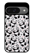 Cute Panda Google Pixel 9 Glass Case Back Cover by Casekaro