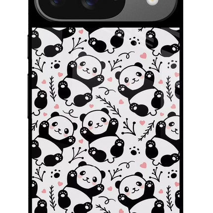 Cute Panda Google Pixel 9 Glass Case