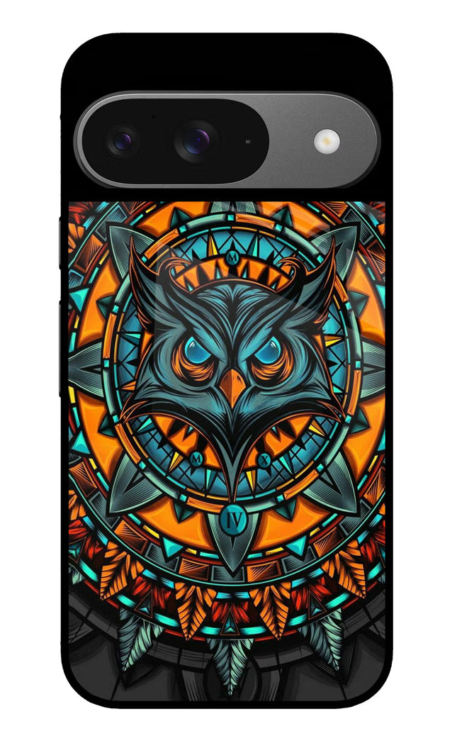 Angry Owl Art Google Pixel 9 Glass Case